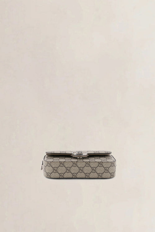 Gucci Beige & Ebony GG Supreme Senna Petite Shoulder Bag