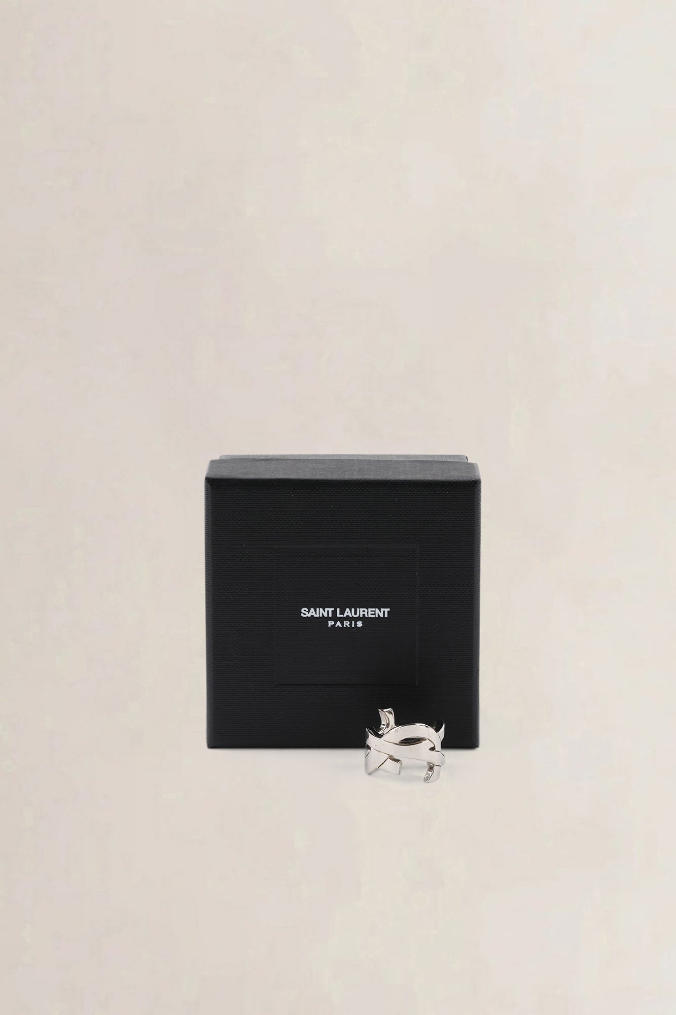 Saint Laurent Silver YSL Initials Ring