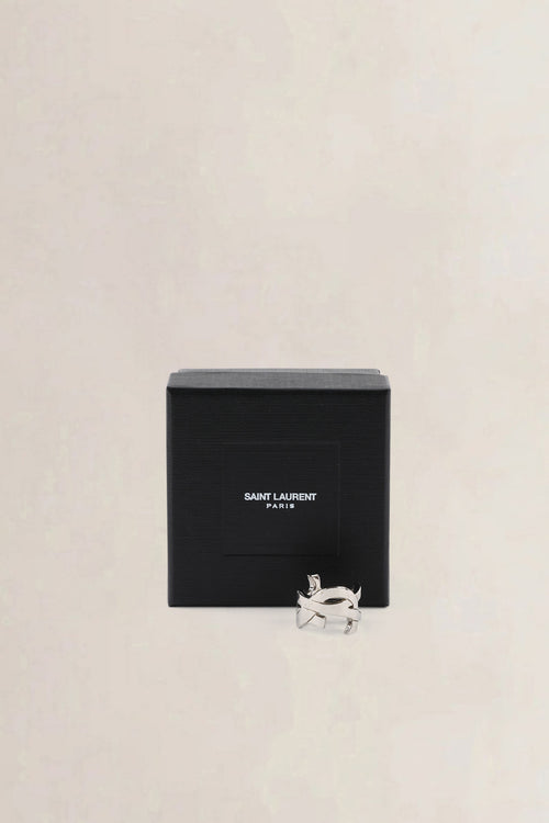 Saint Laurent Silver YSL Initials Ring