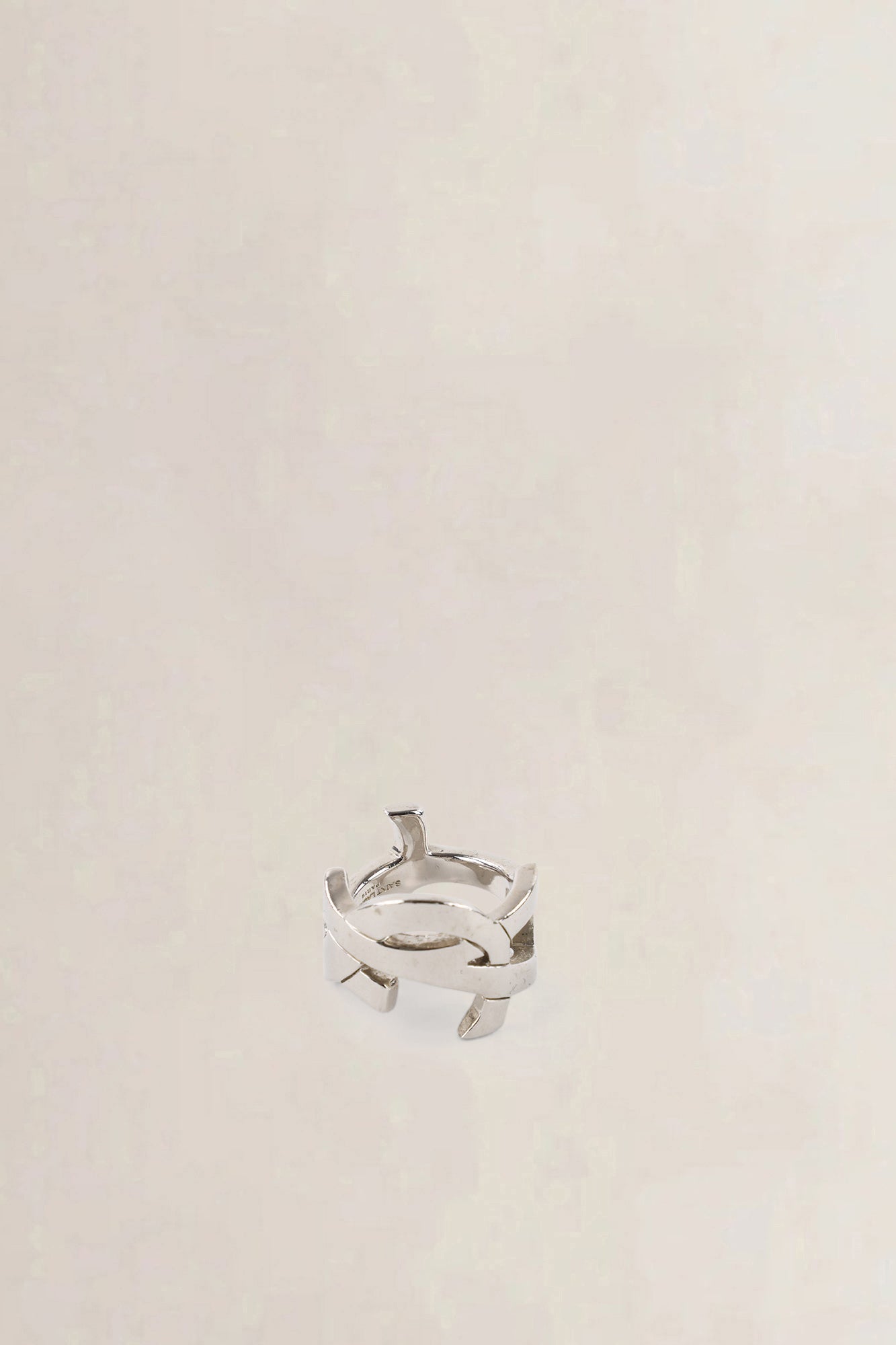 Saint Laurent Silver YSL Initials Ring