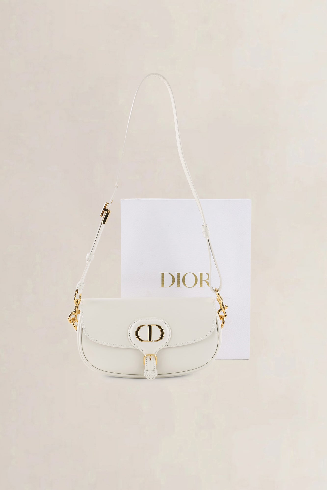 Christian Dior White Bobby Flap Crossbody Bag