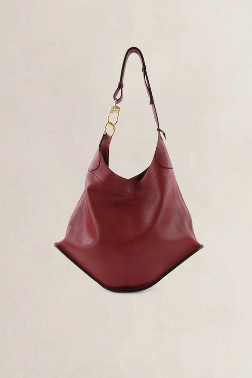 Delvaux Rosso Jumping Calf Leather Satan Crossbody Bag