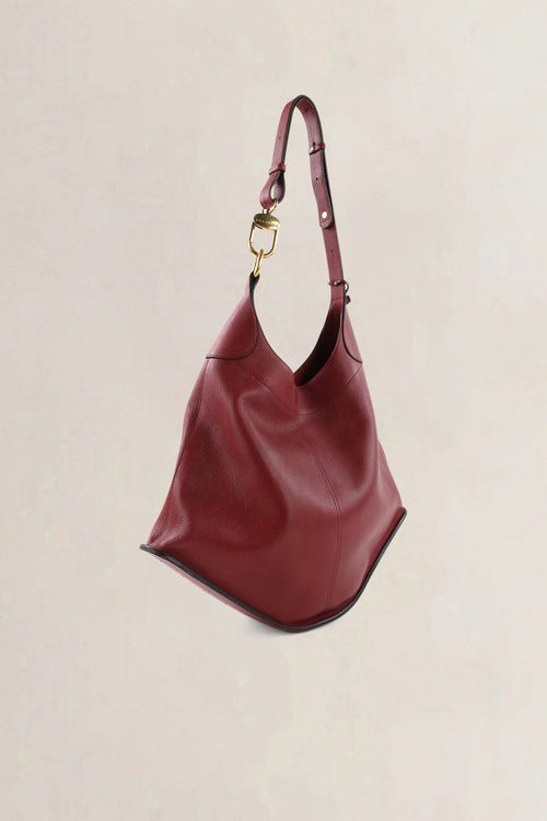 Delvaux Rosso Jumping Calf Leather Satan Crossbody Bag