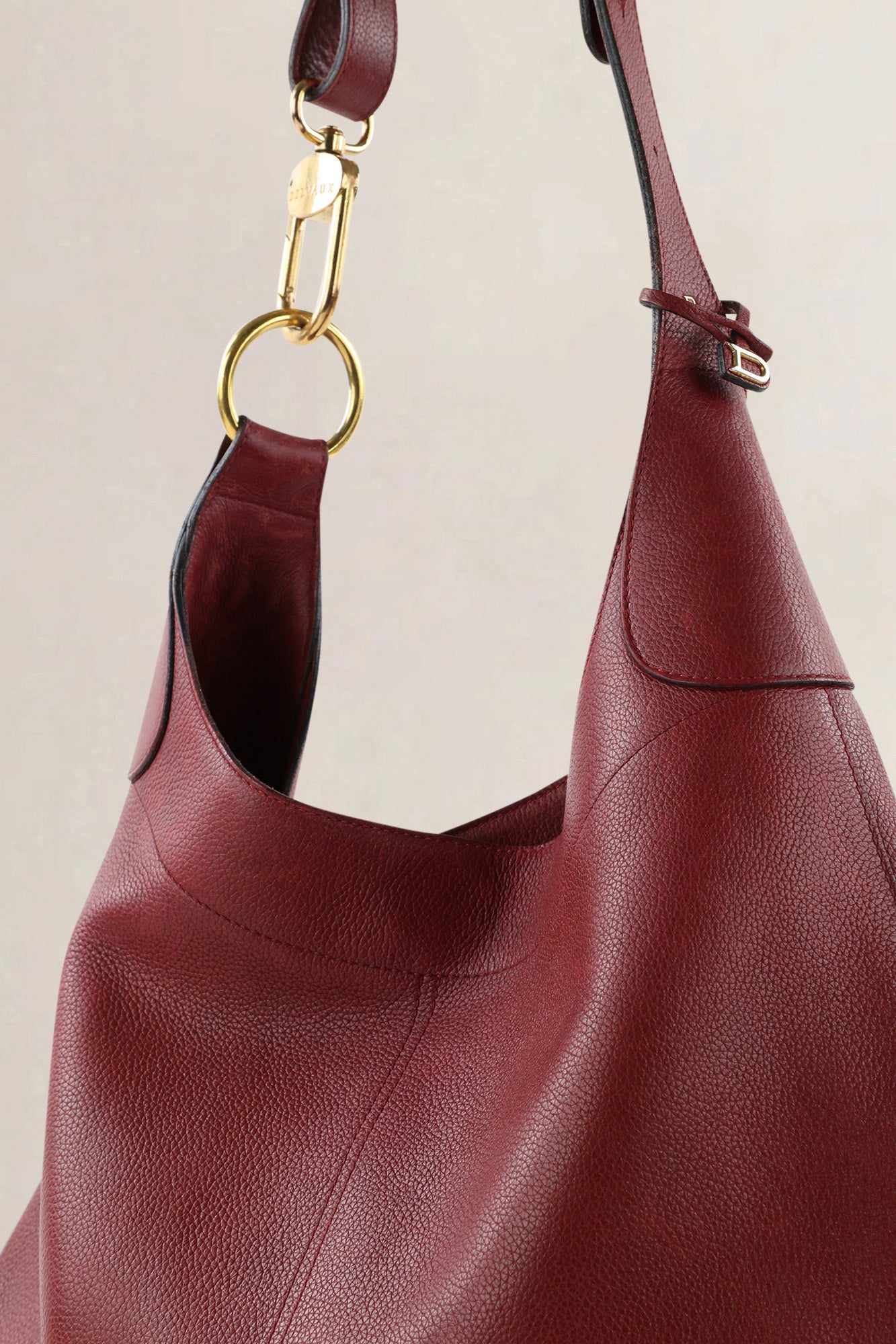 Delvaux Rosso Jumping Calf Leather Satan Crossbody Bag