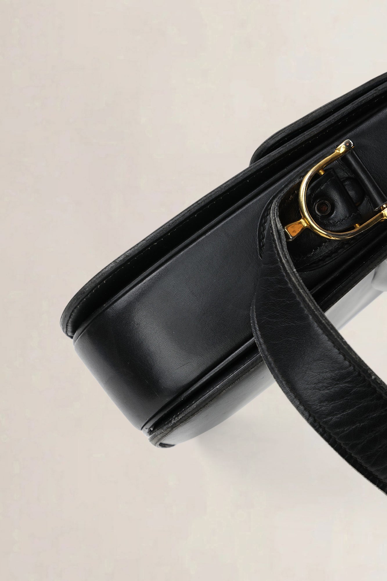 Céline Vintage Black Triomphe Shoulder Bag