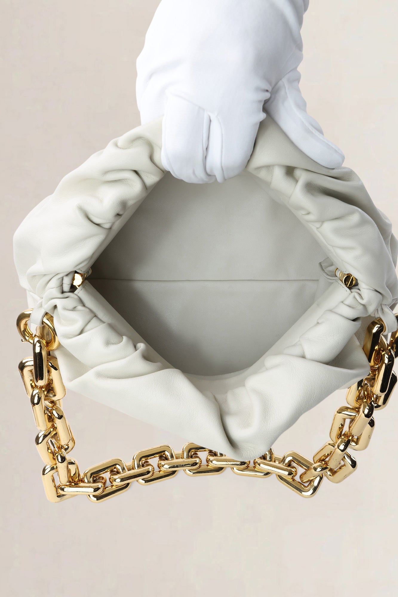 Bottega Veneta Beige Chain Pouch Shoulder Bag
