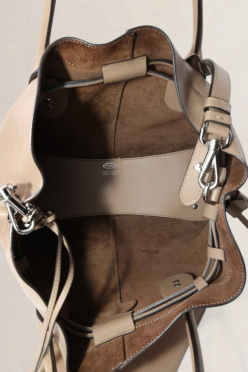 Tod's Taupe Leather Coulisse Crossbody Bag