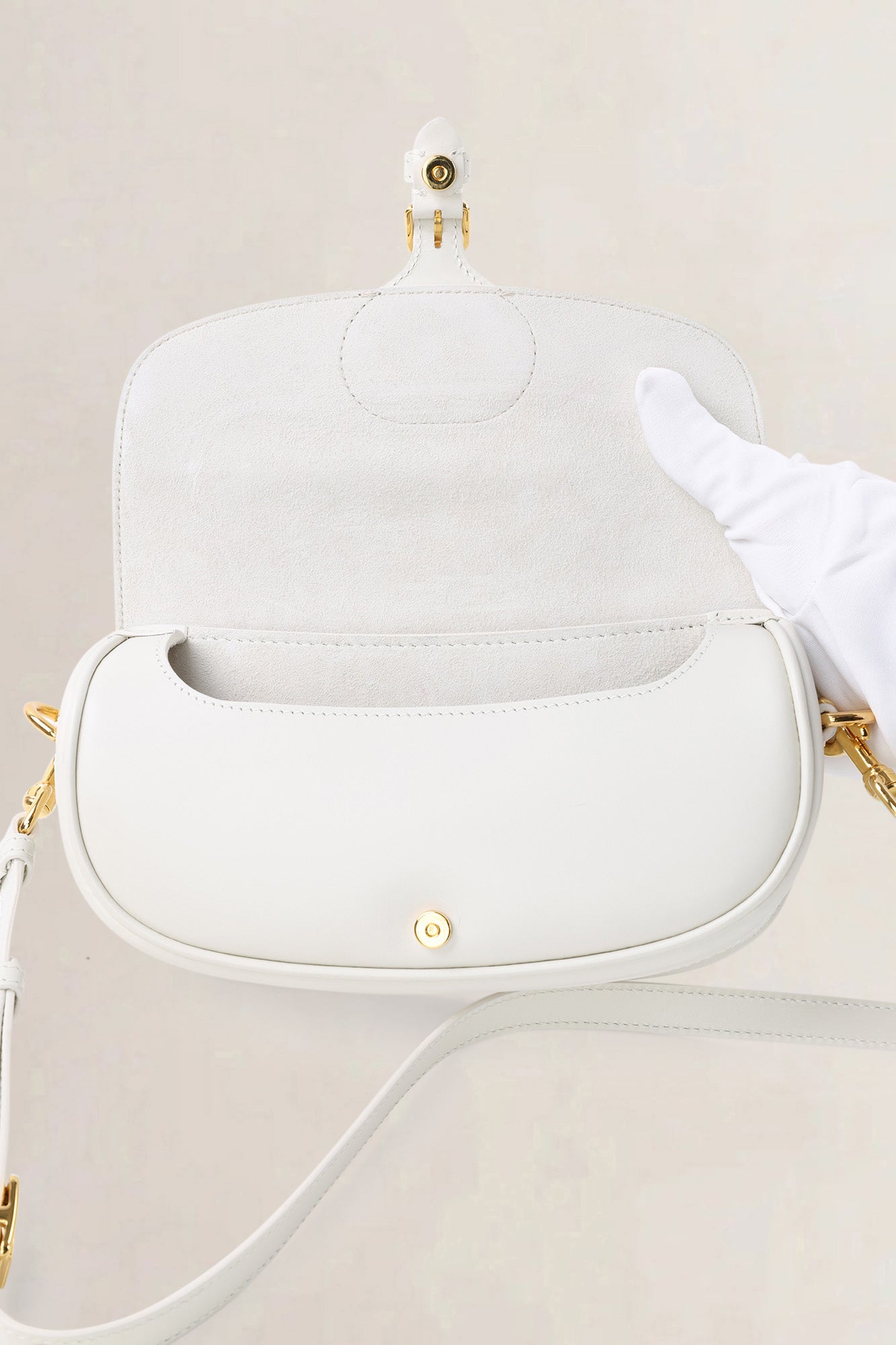Christian Dior White Bobby Flap Crossbody Bag