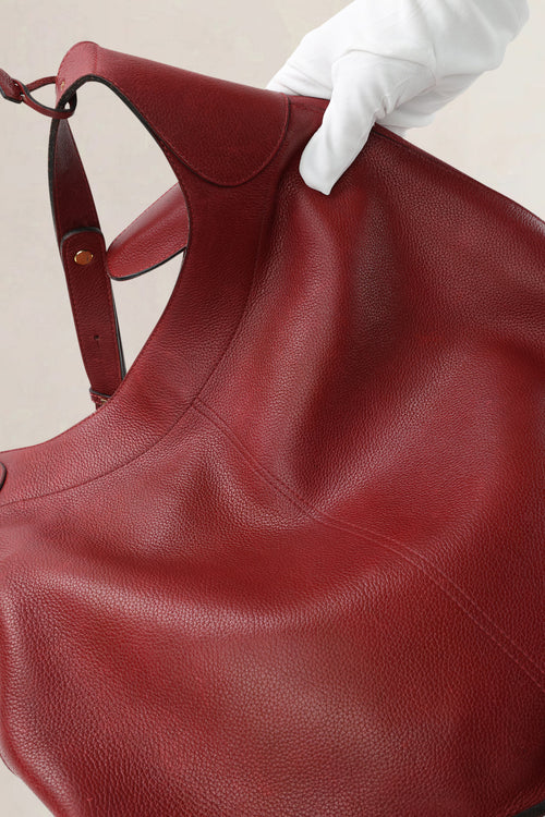 Delvaux Rosso Jumping Calf Leather Satan Crossbody Bag