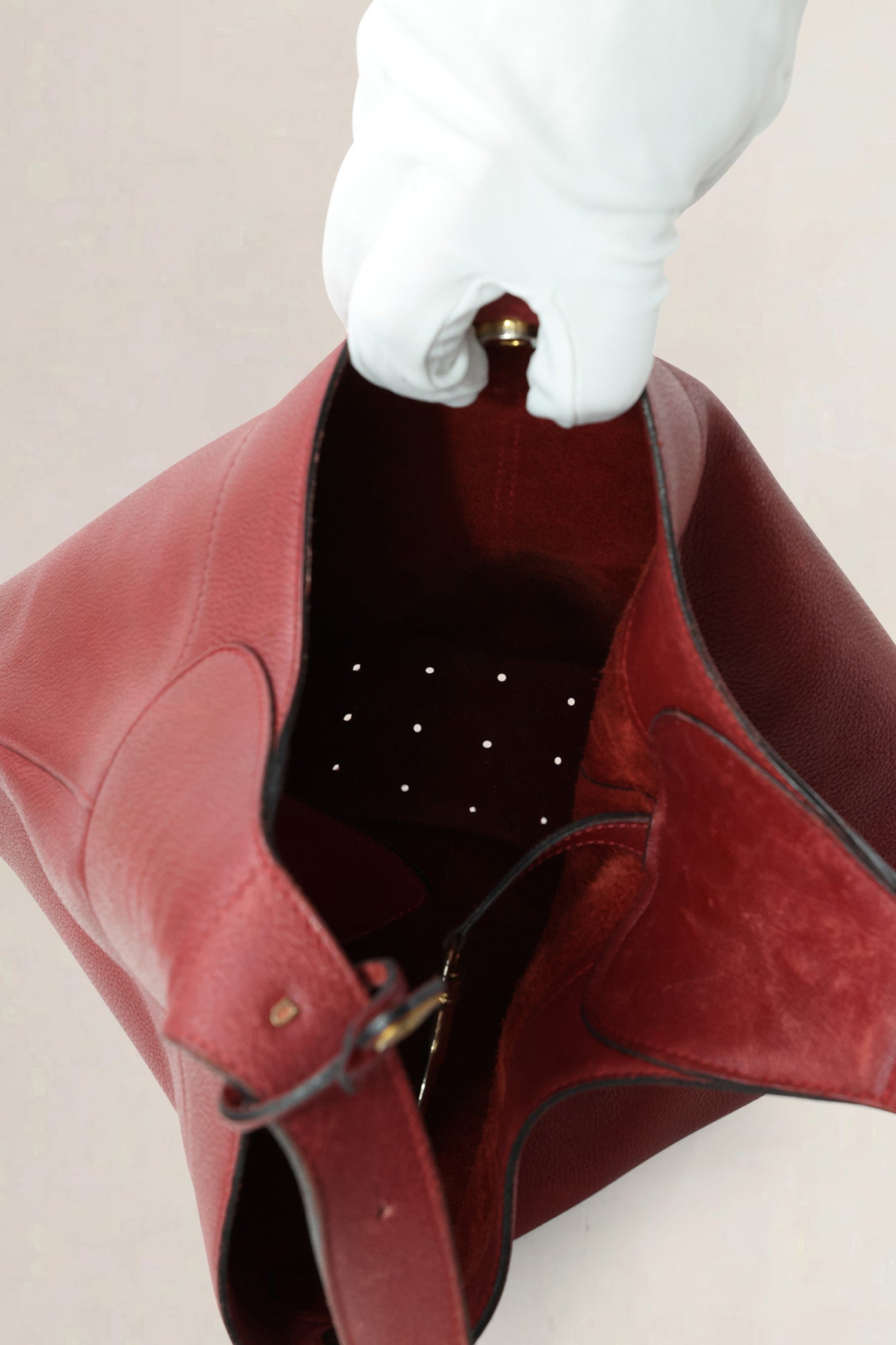 Delvaux Rosso Jumping Calf Leather Satan Crossbody Bag