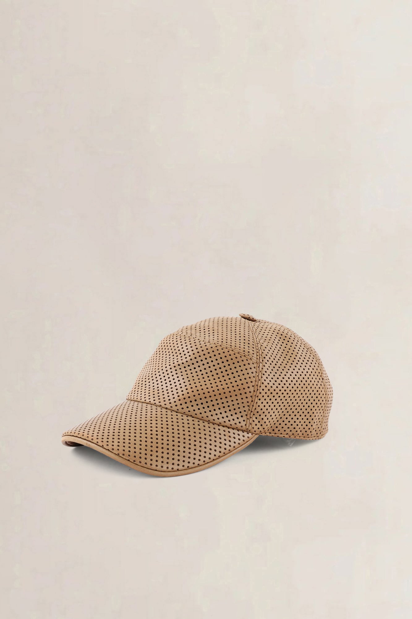 Hermès Brown Perforated Lambskin Leather 59 Cap