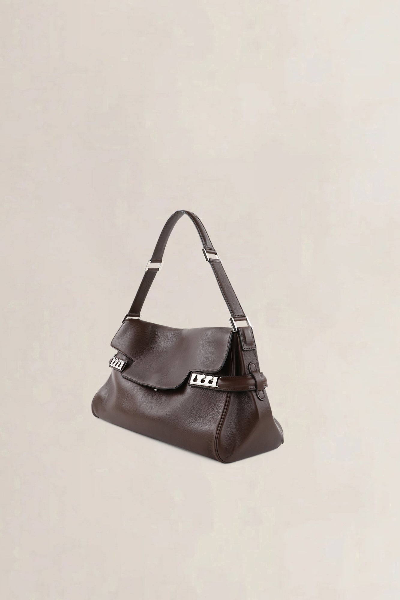 Delvaux Dark Brown Jumping Calf Tempête Épaule Shoulder Bag