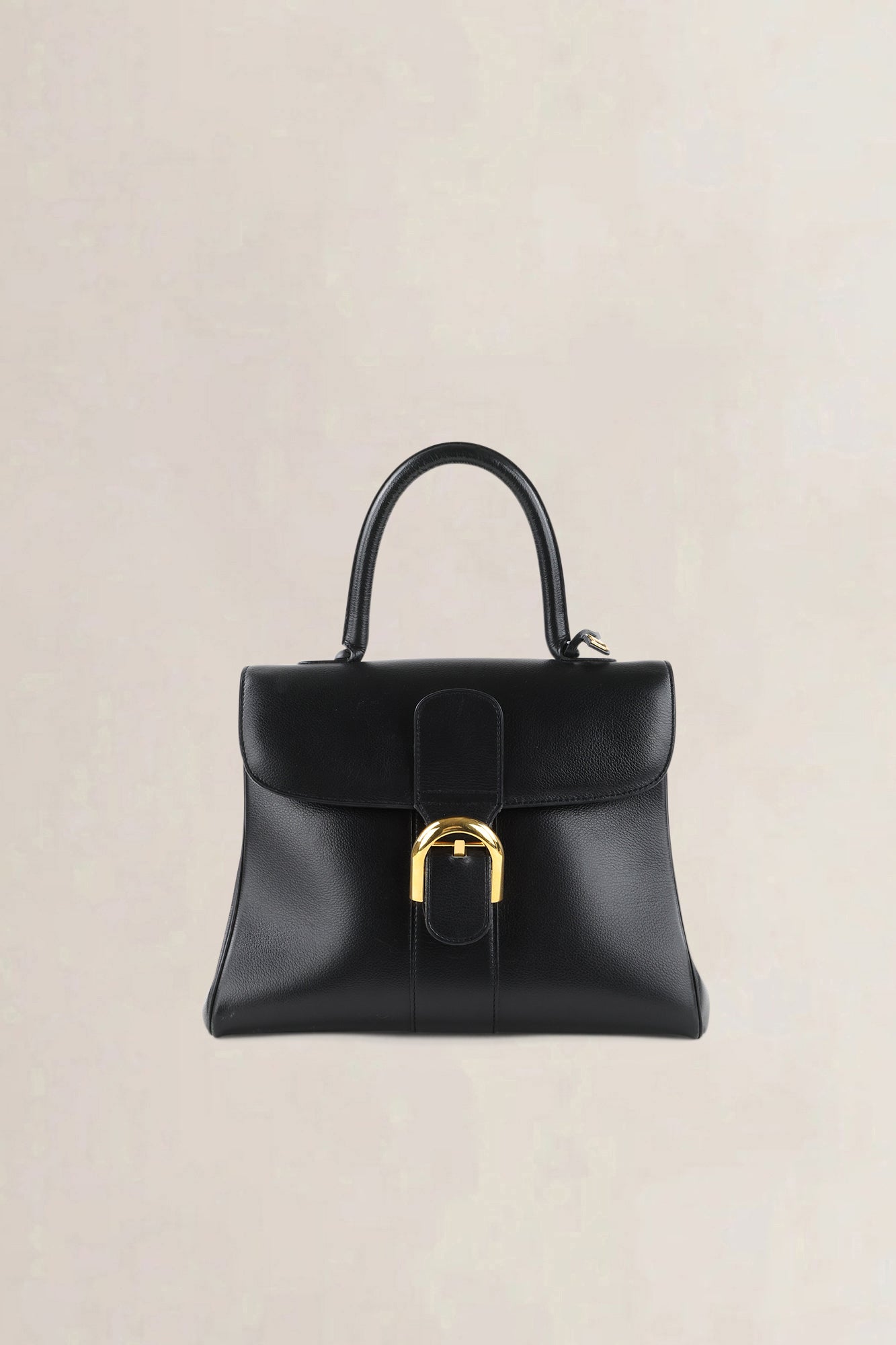 Delvaux Black Jumping Calf Brillant MM Top Handle Bag