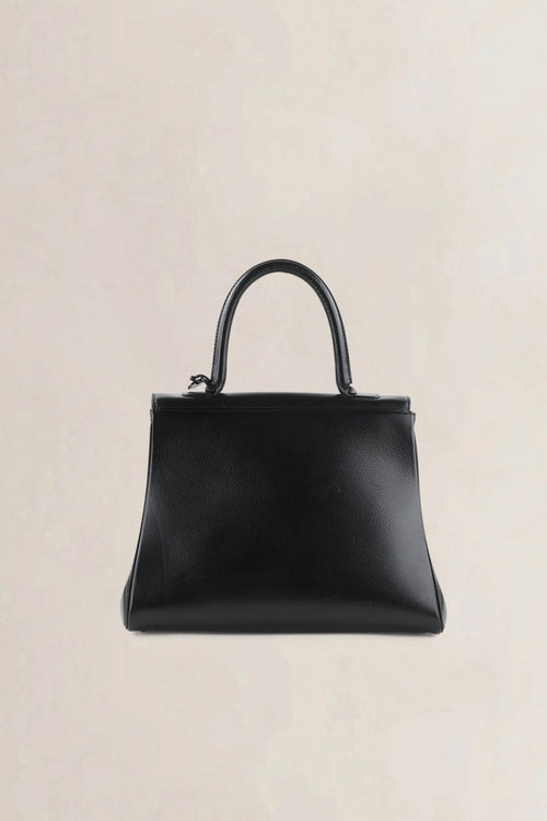 Delvaux Black Jumping Calf Brillant MM Top Handle Bag