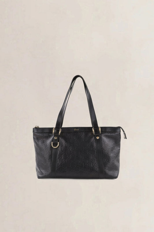 Gucci Black Guccissima Shoulder Bag
