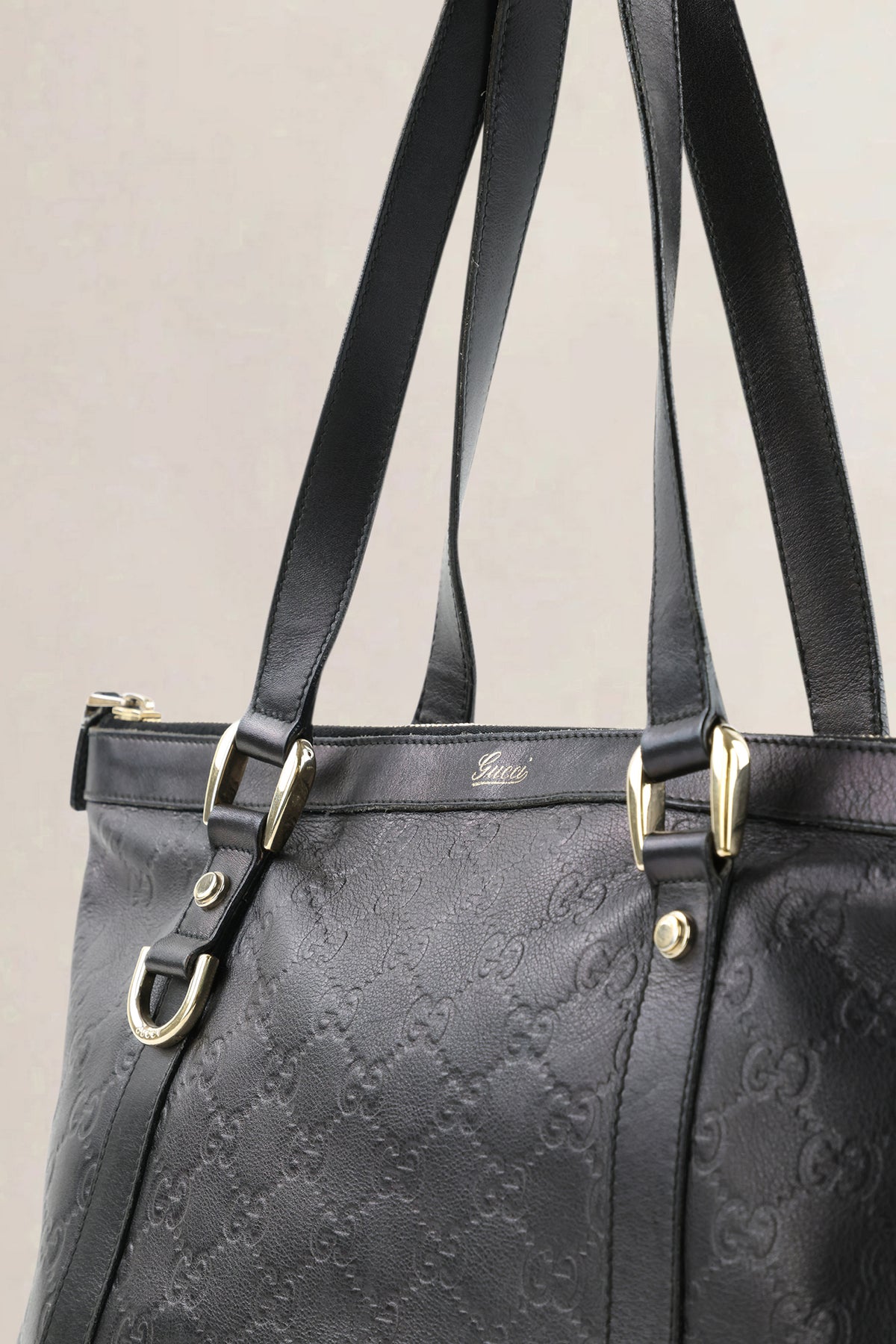 Gucci Black Guccissima Shoulder Bag