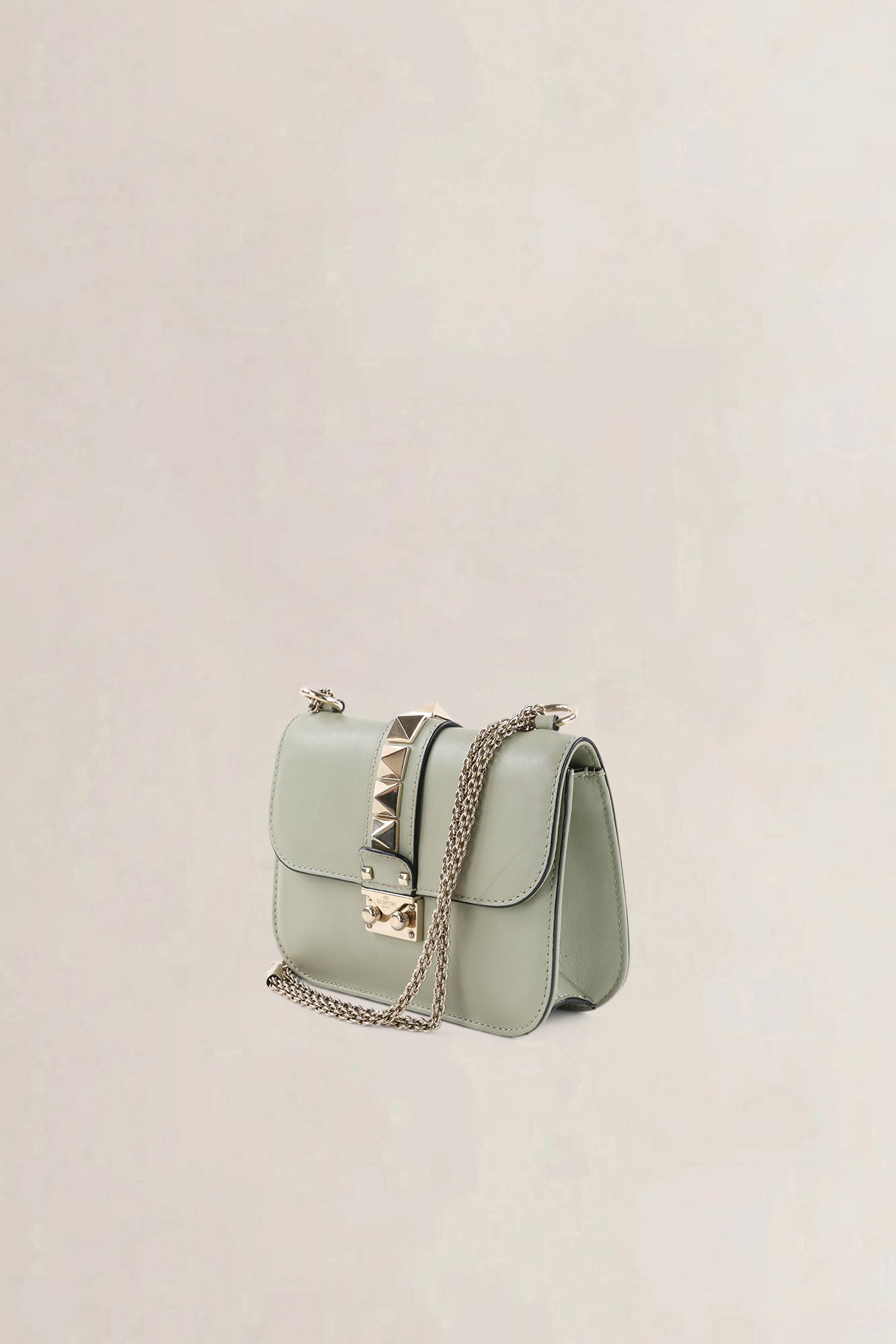 Valentino Garavani Sage Green Small Rockstud Glam Lock Crossbody Bag