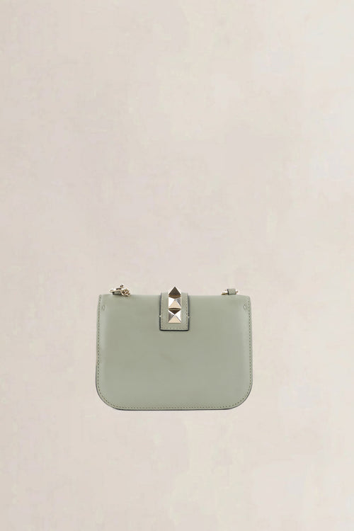 Valentino Garavani Sage Green Small Rockstud Glam Lock Crossbody Bag