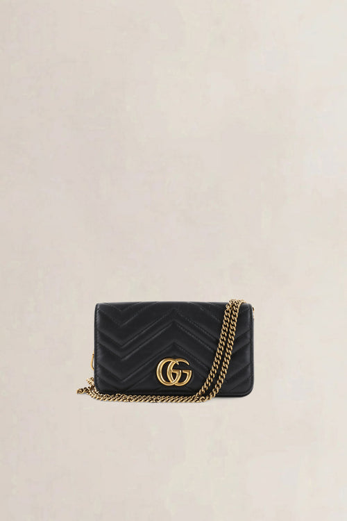 Gucci Black Mini GG Marmont Crossbody Bag