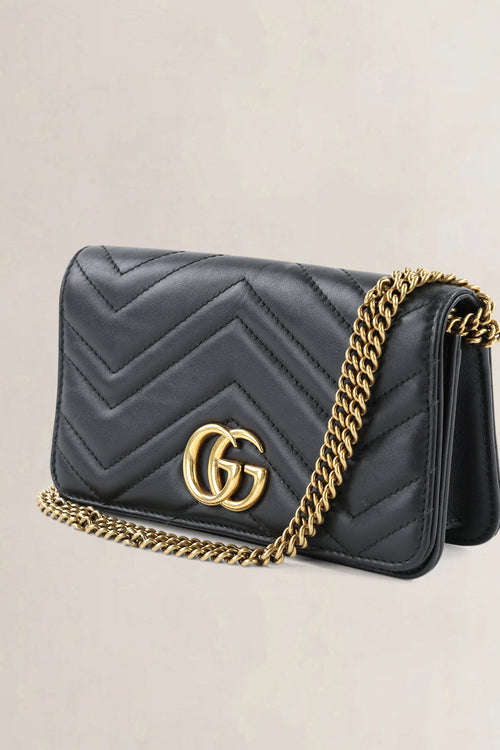 Gucci Black Mini GG Marmont Crossbody Bag