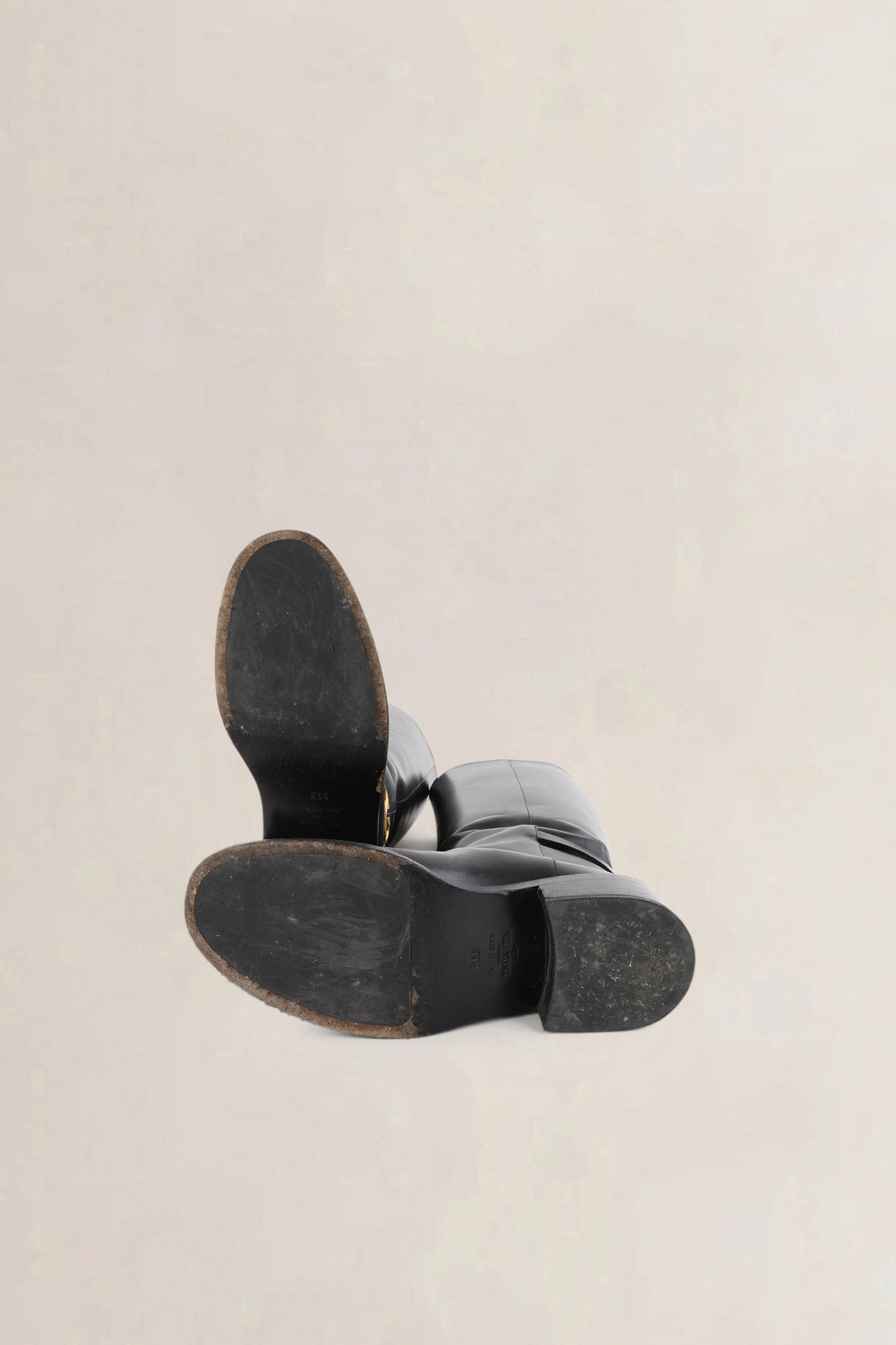 Valentino Garavani Black V-Logo Riding Boots