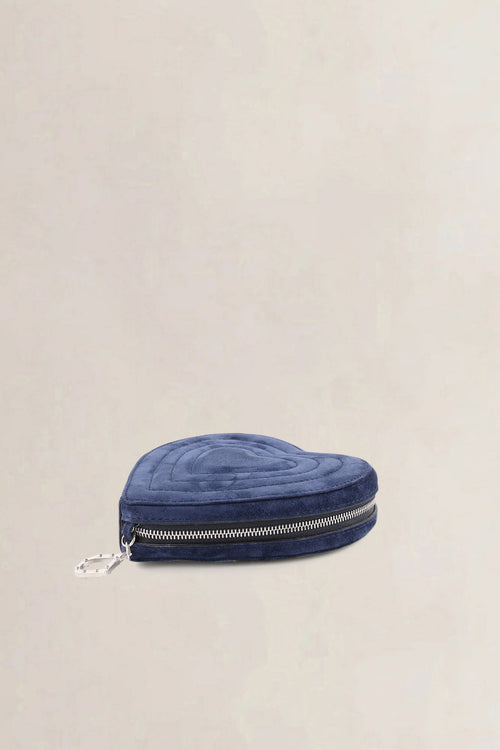 Delvaux Navy Blue Suede Augustin CM Top Handle Bag