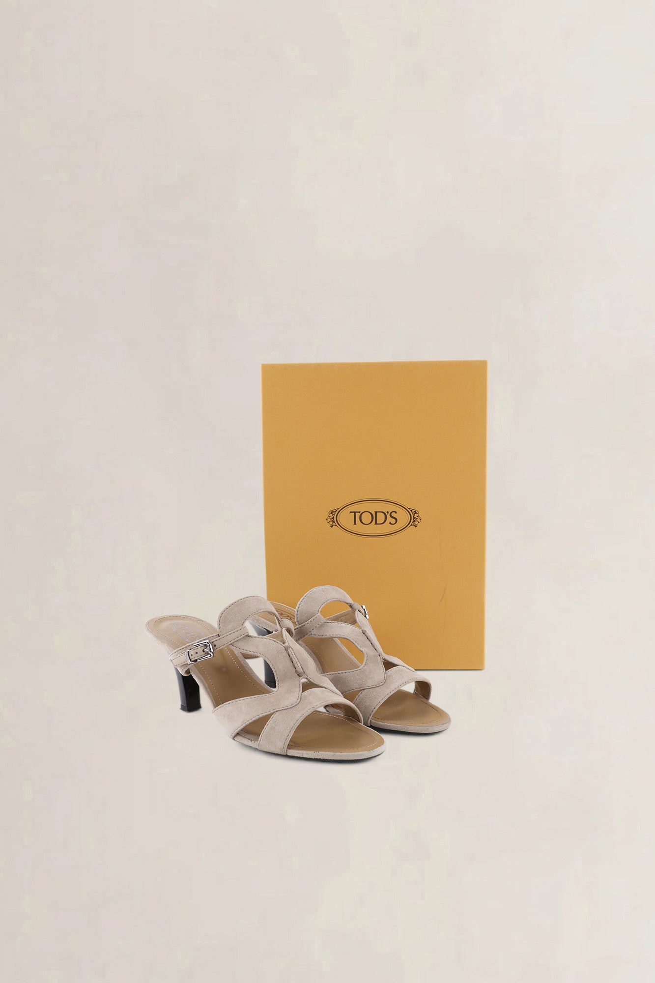 Tod's Beige Suede Strappy Heels