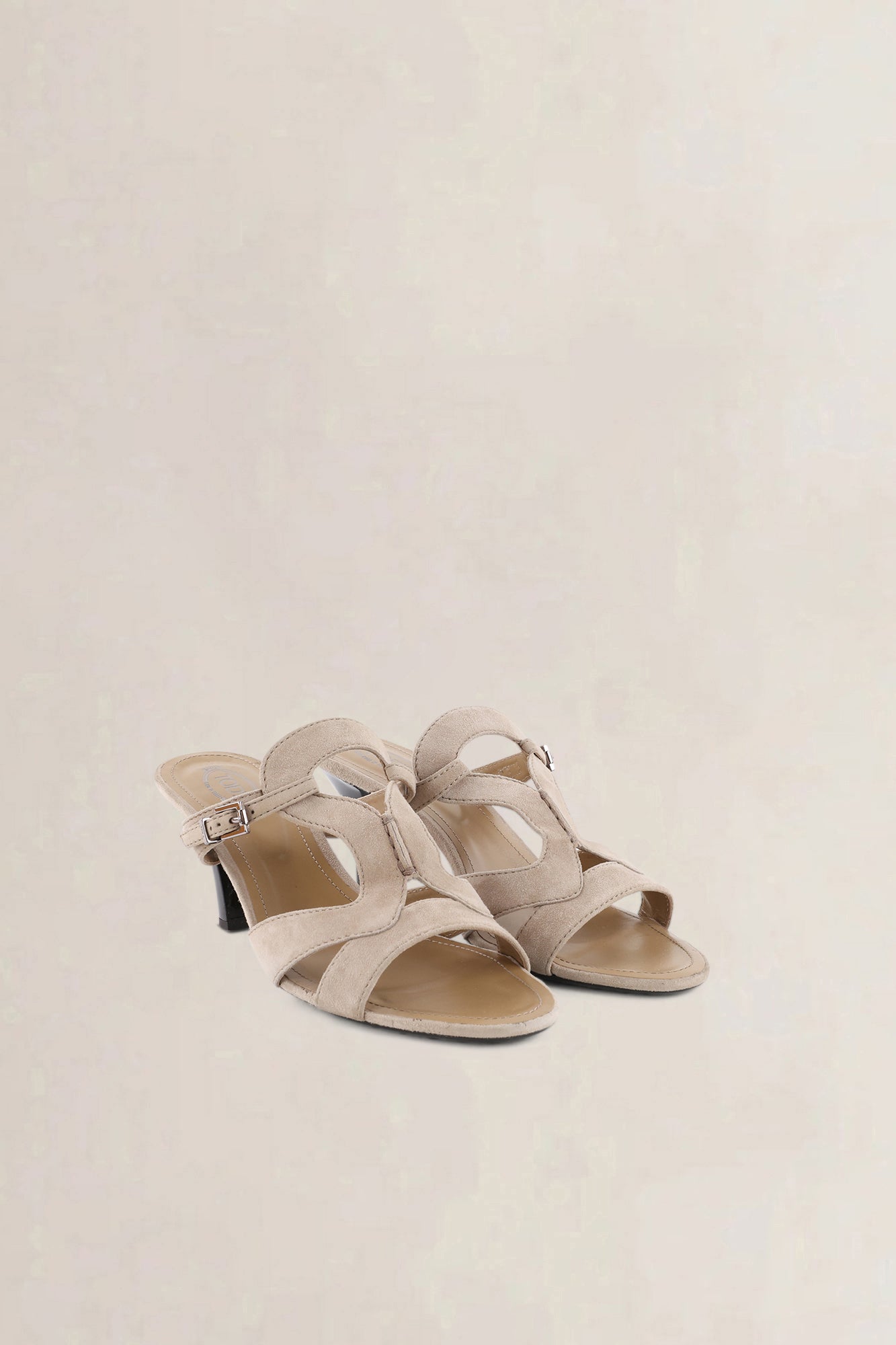 Tod's Beige Suede Strappy Heels