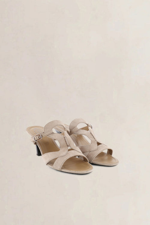 Tod's Beige Suede Strappy Heels
