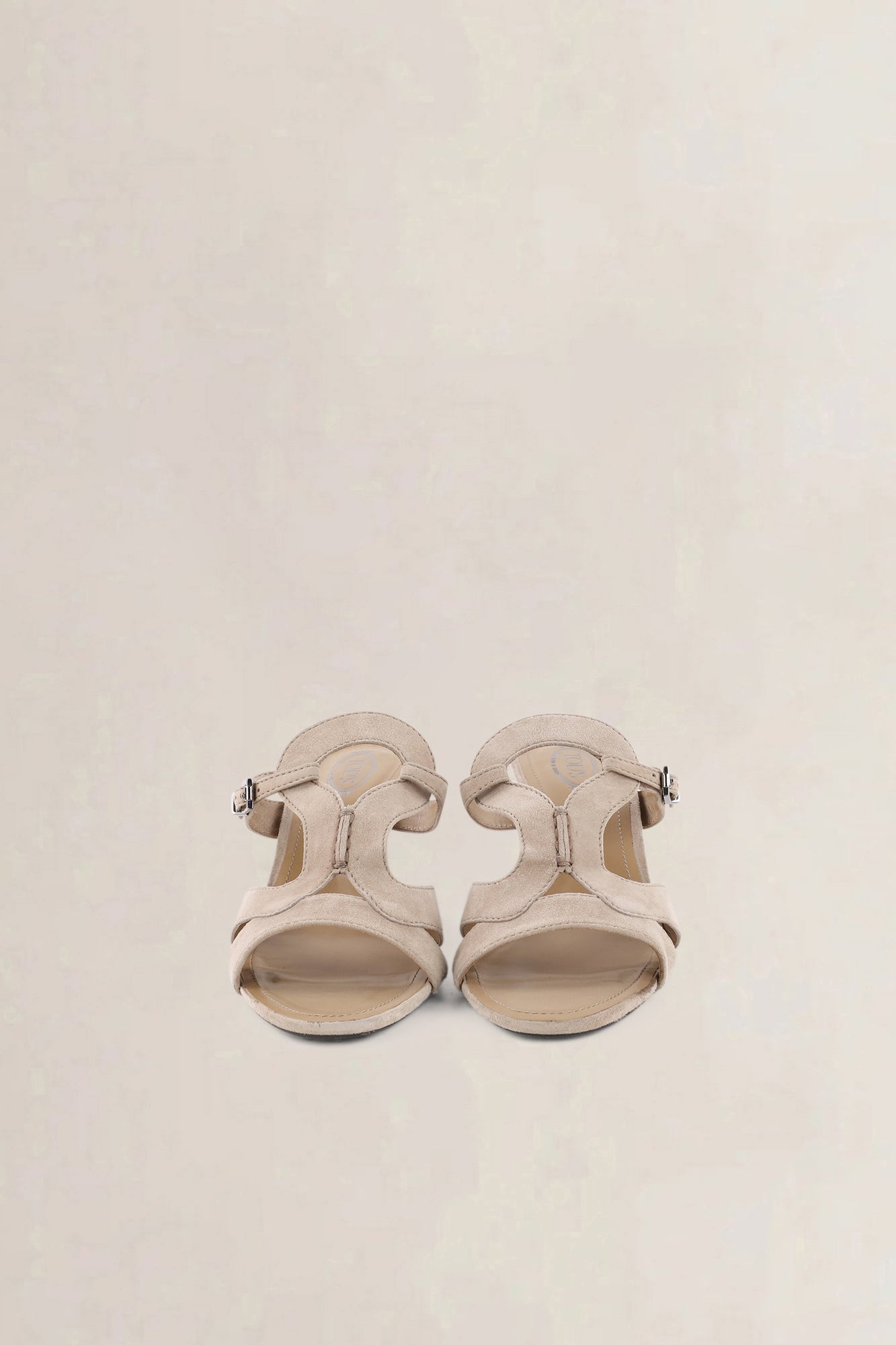 Tod's Beige Suede Strappy Heels