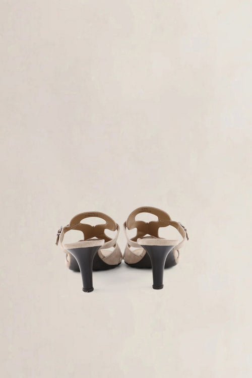 Tod's Beige Suede Strappy Heels