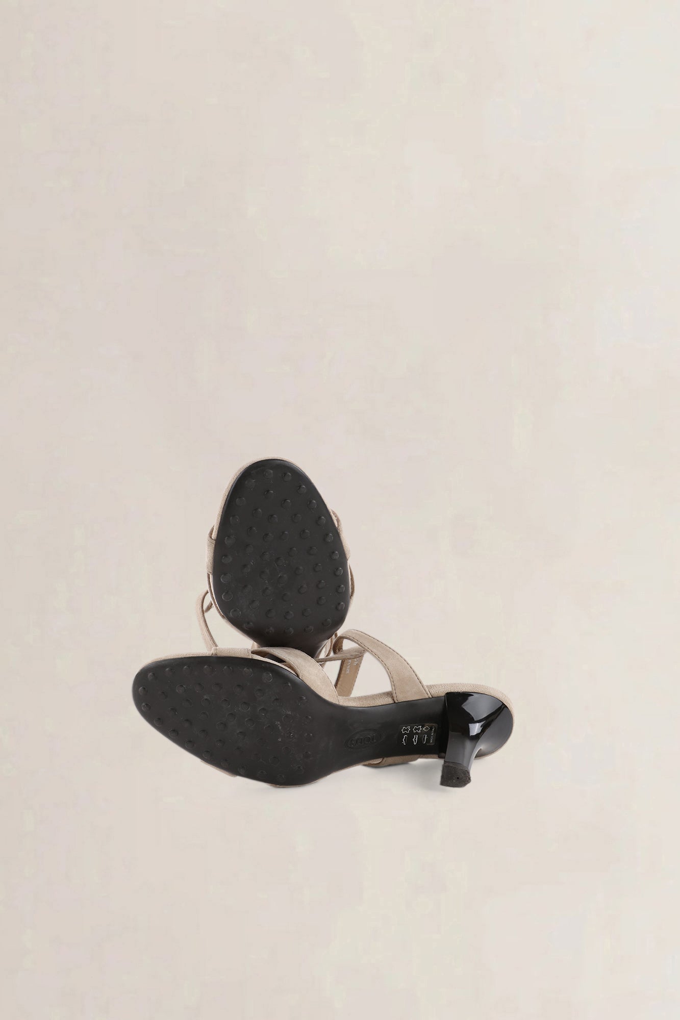 Tod's Beige Suede Strappy Heels