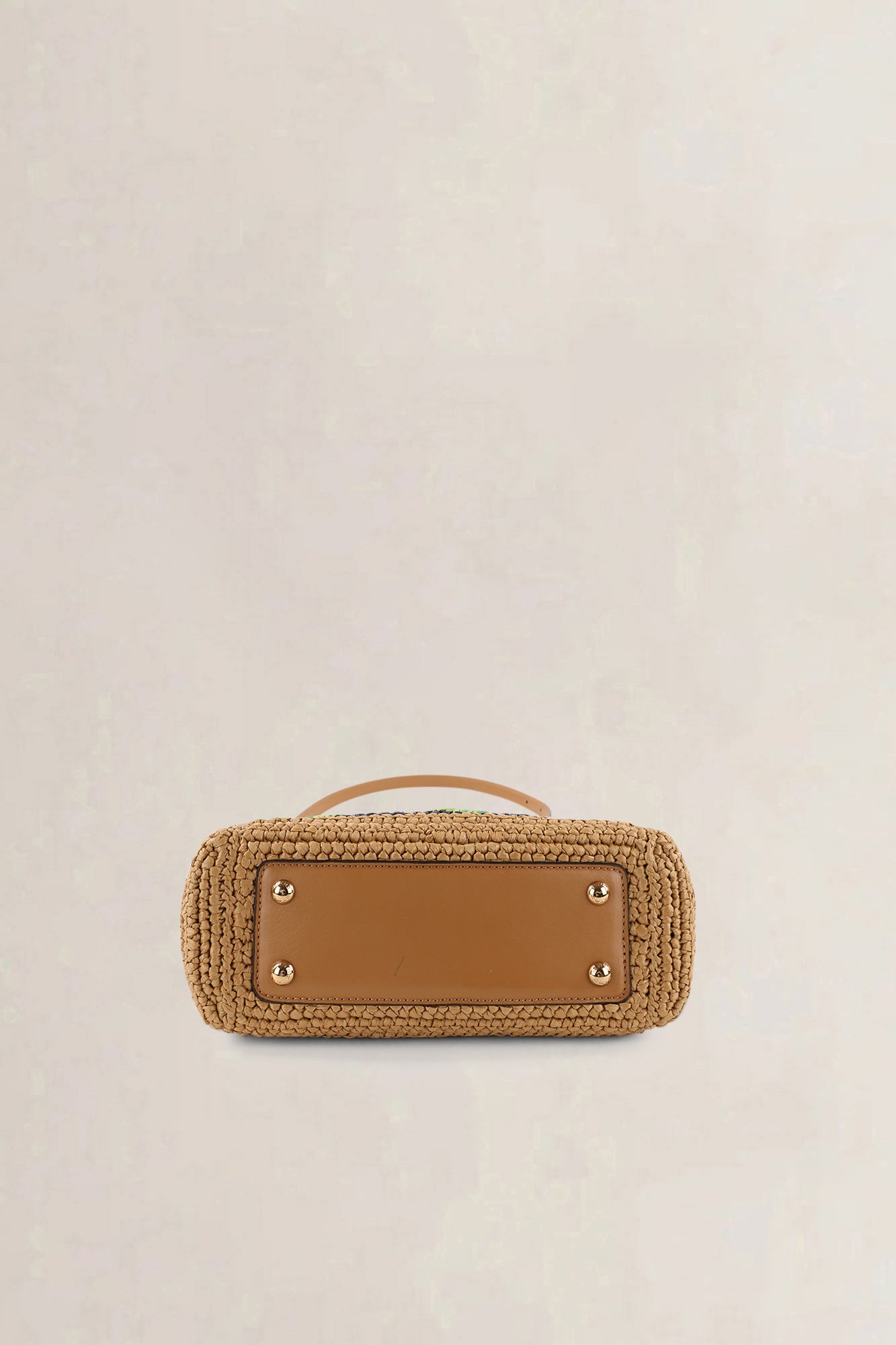 Etro Brown Raffia Floral-Embroidered Crossbody Bag