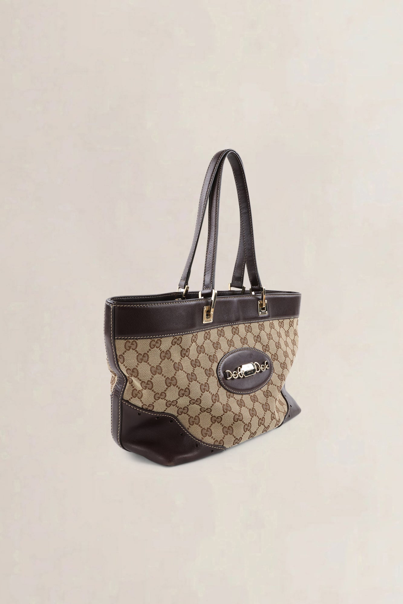 Gucci Dark Brown GG Canvas Shoulder Bag
