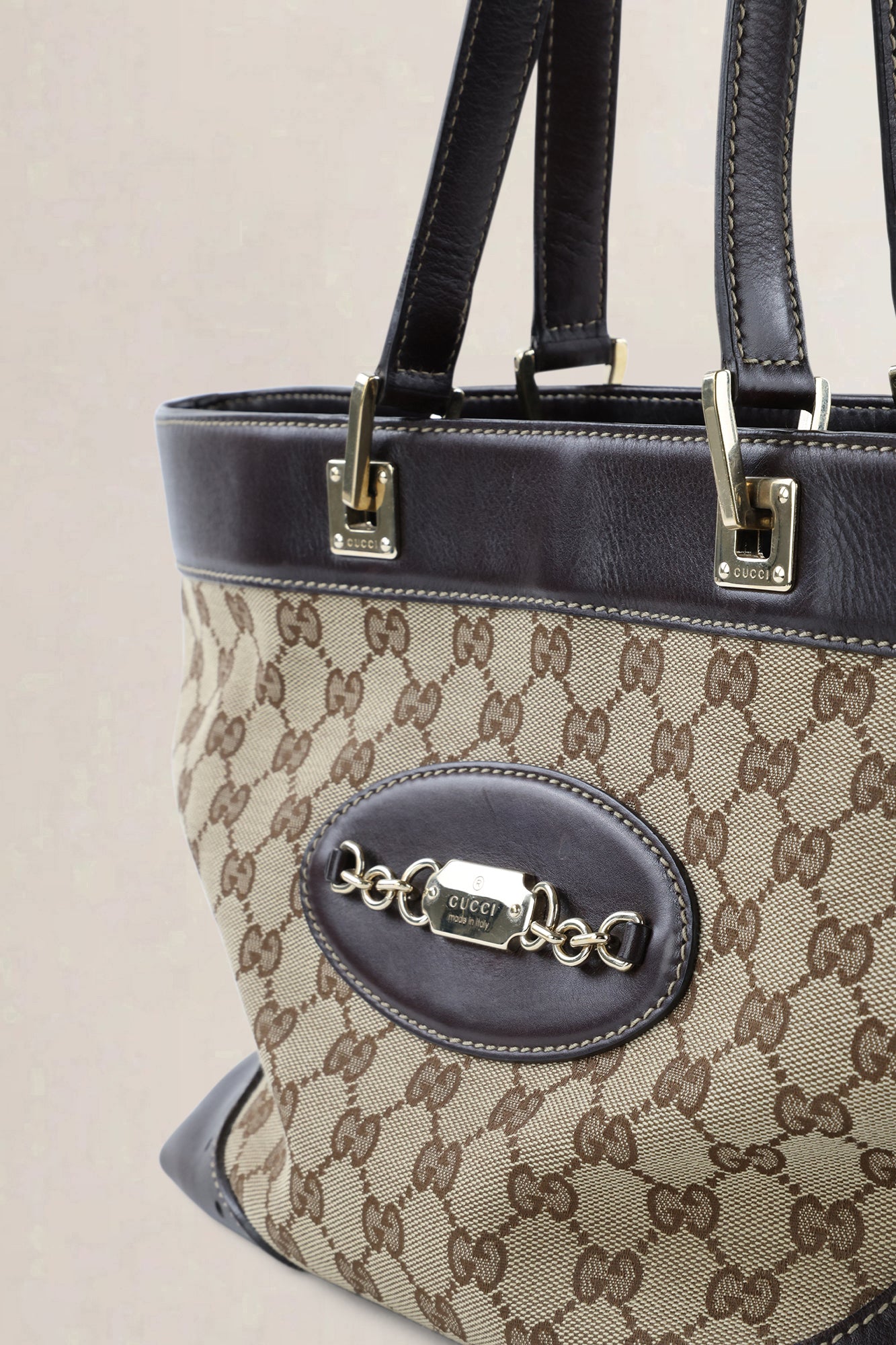 Gucci Dark Brown GG Canvas Shoulder Bag
