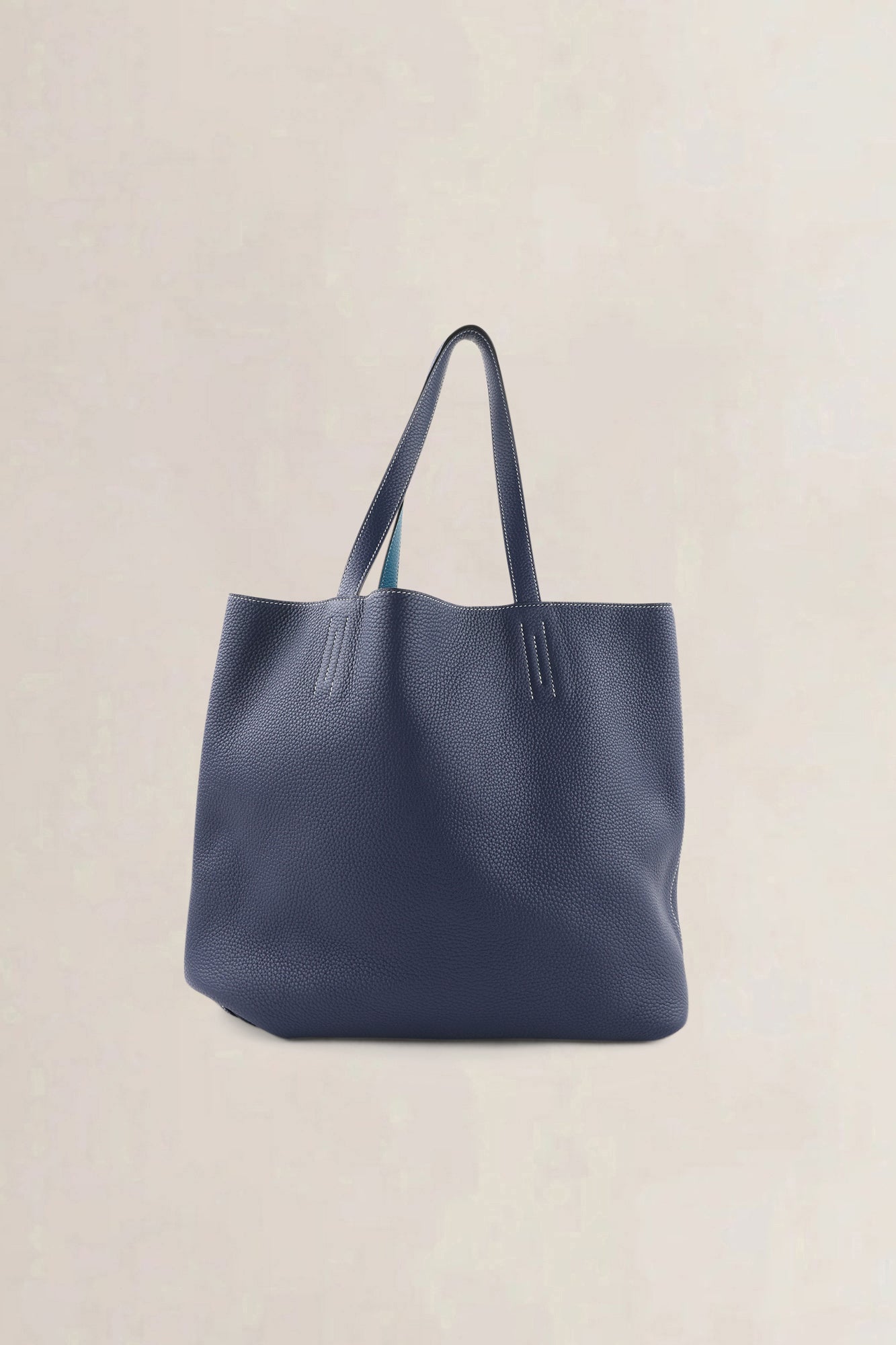 Hermès Dark Blue & Turquoise Clémence Double Sens Shoulder Bag