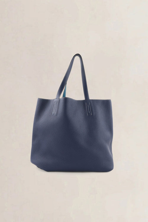 Hermès Dark Blue & Turquoise Clémence Double Sens Shoulder Bag