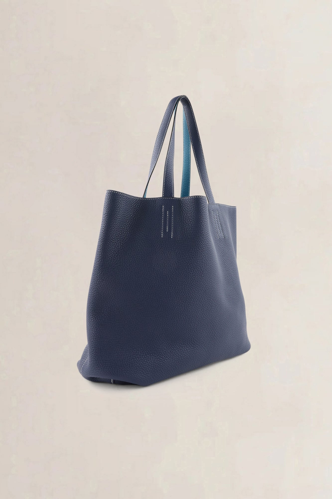 Hermès Dark Blue & Turquoise Clémence Double Sens Shoulder Bag