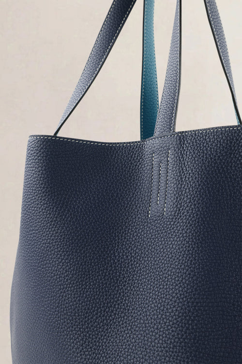 Hermès Dark Blue & Turquoise Clémence Double Sens Shoulder Bag