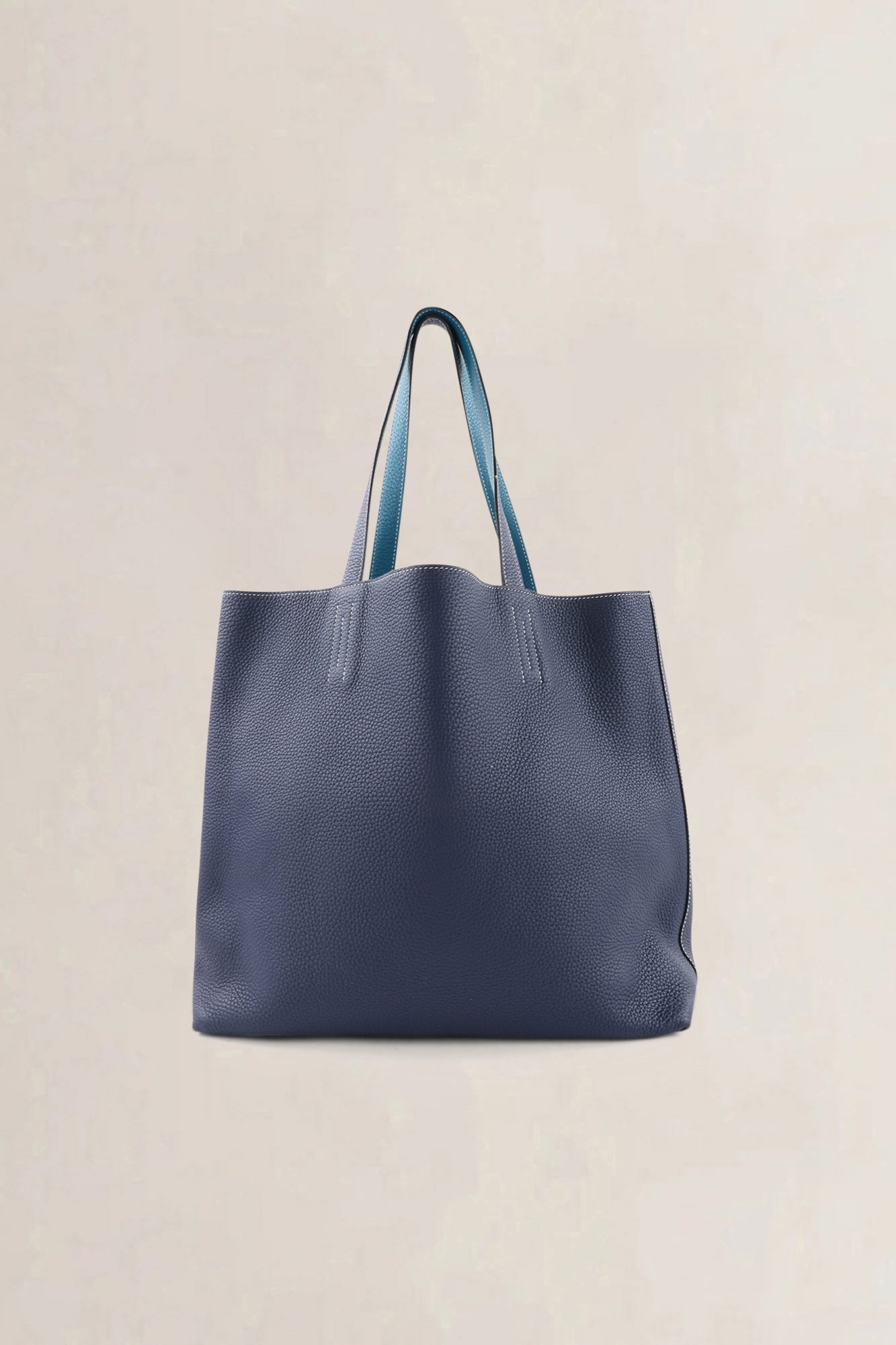 Hermès Dark Blue & Turquoise Clémence Double Sens Shoulder Bag