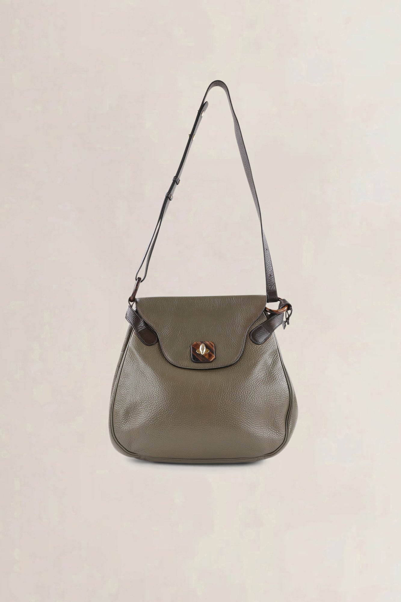 Delvaux Khaki Green Vintage Crossbody Bag