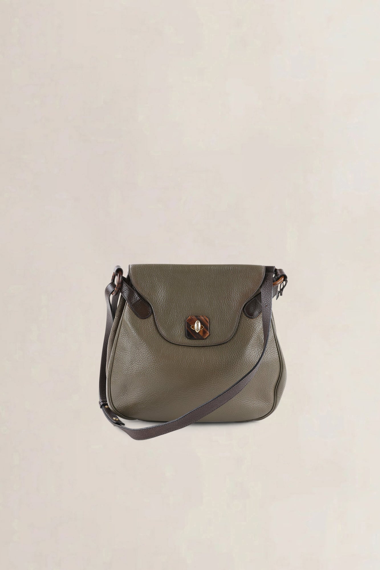 Delvaux Khaki Green Vintage Crossbody Bag