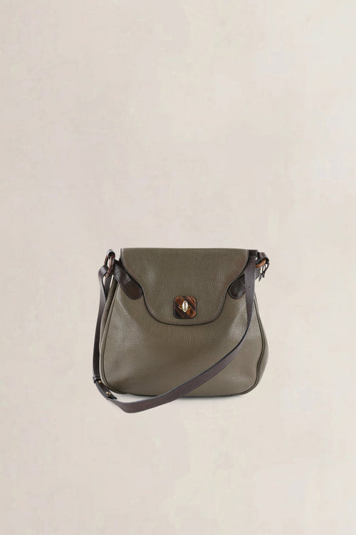 Delvaux Khaki Green Vintage Crossbody Bag