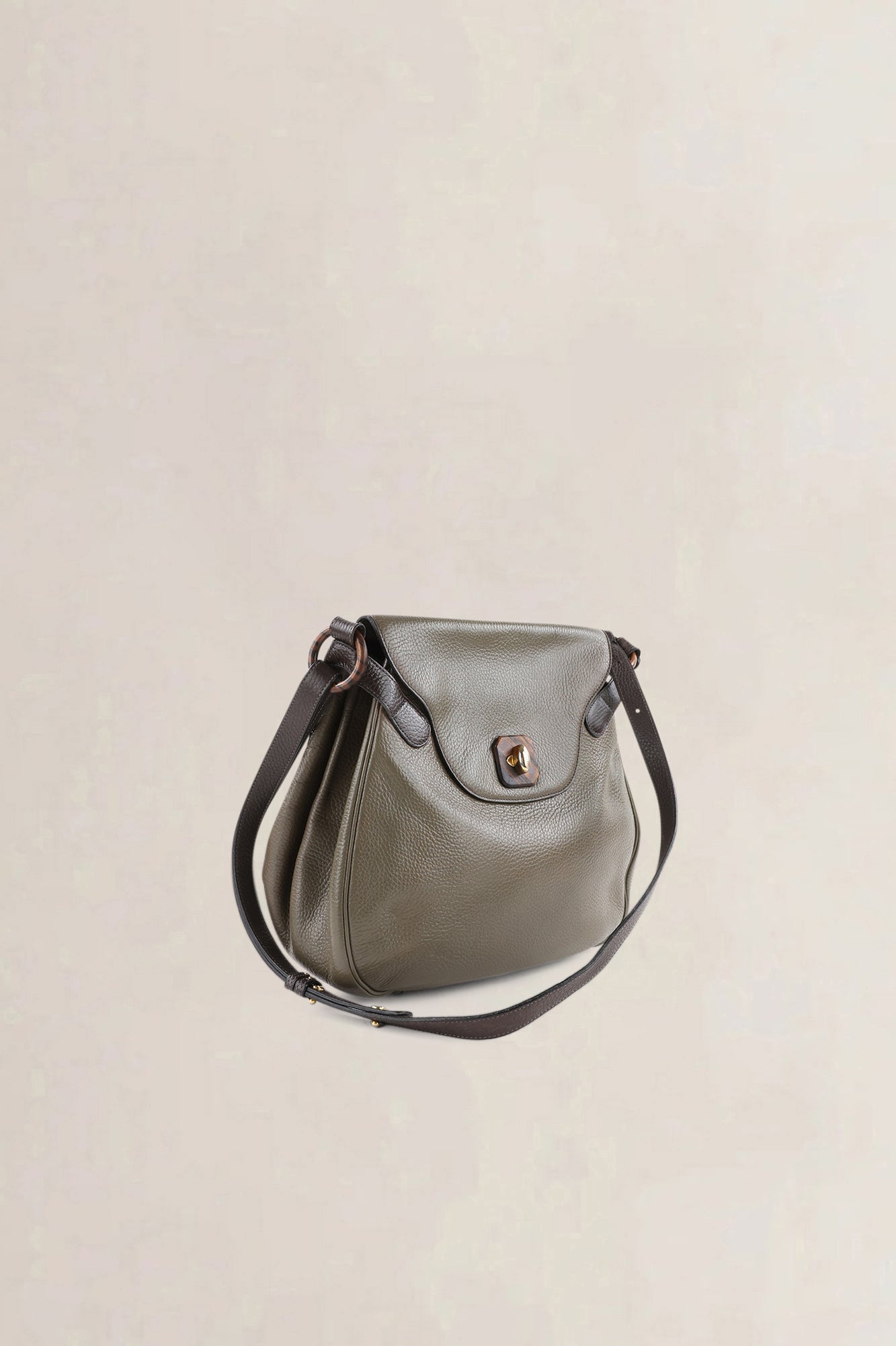 Delvaux Khaki Green Vintage Crossbody Bag