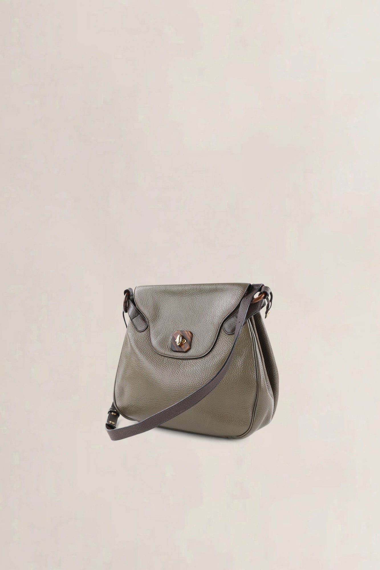Delvaux Khaki Green Vintage Crossbody Bag