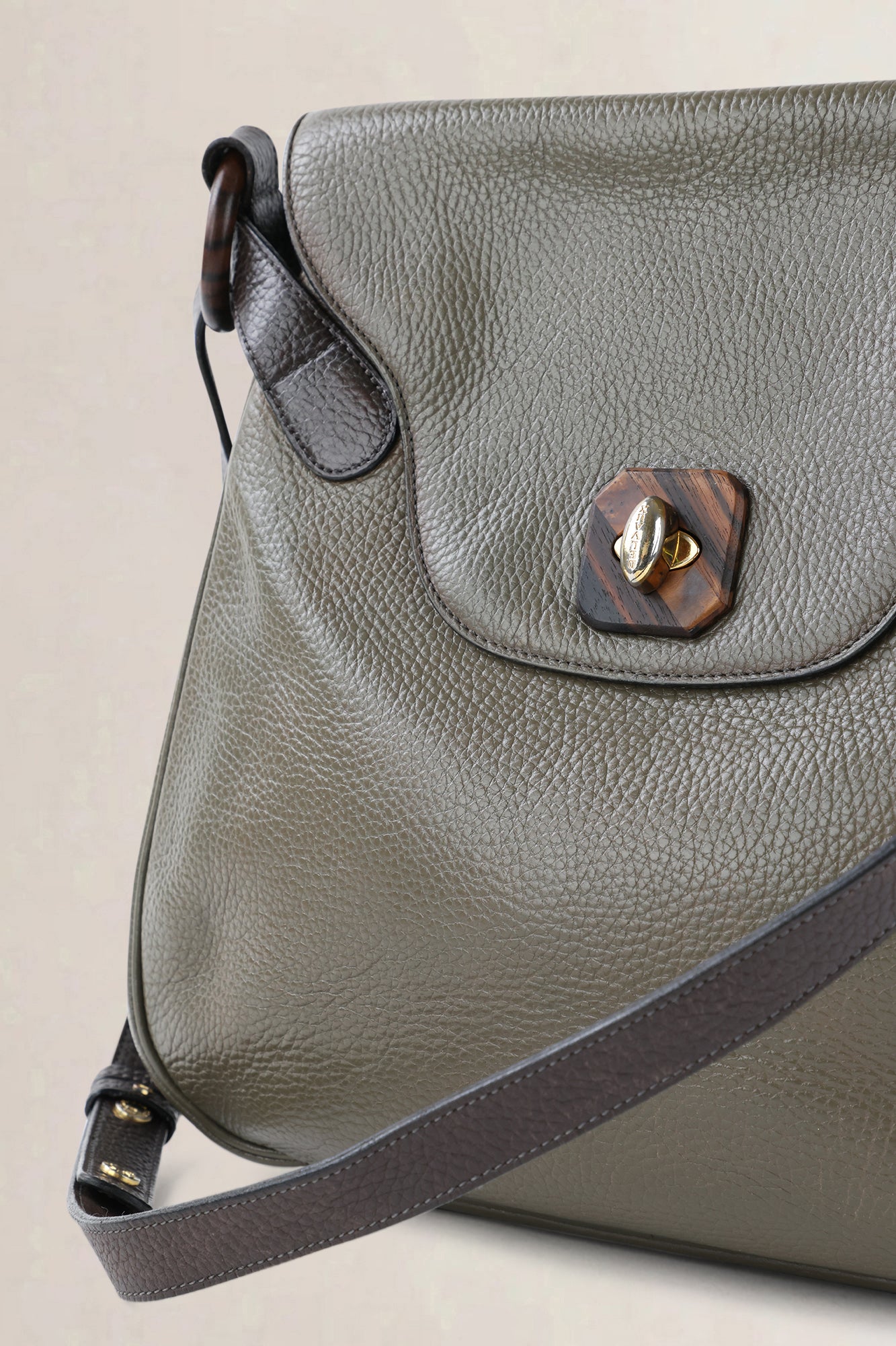 Delvaux Khaki Green Vintage Crossbody Bag