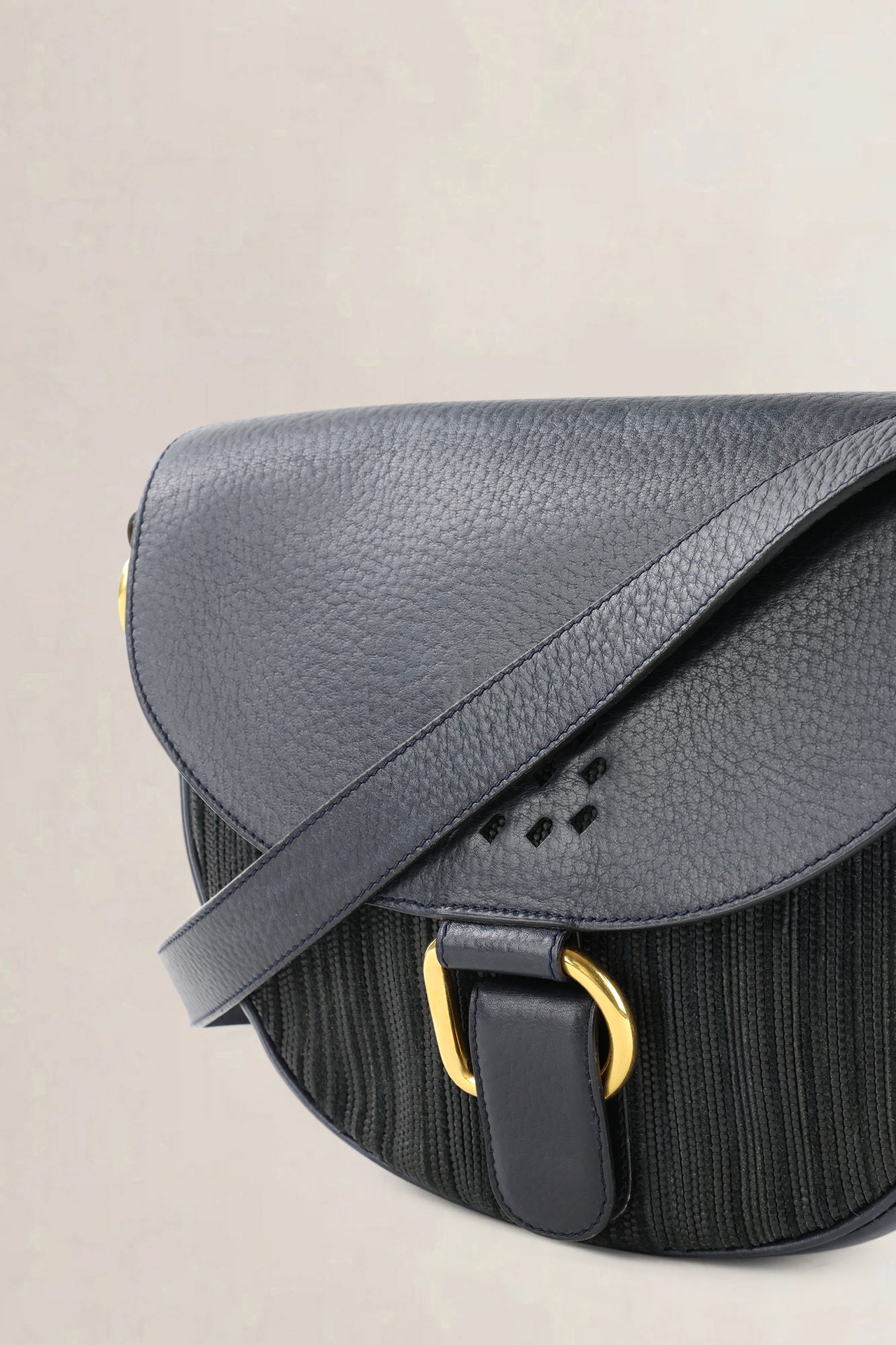 Delvaux Dark Blue Toile de Cuir Vintage Crossbody Bag