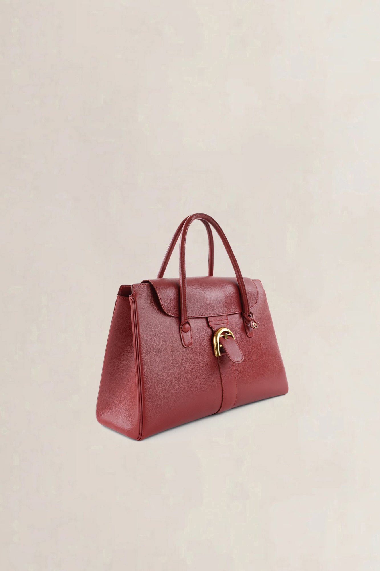 Delvaux Rosso Brillant Cabriolet Top Handle Bag