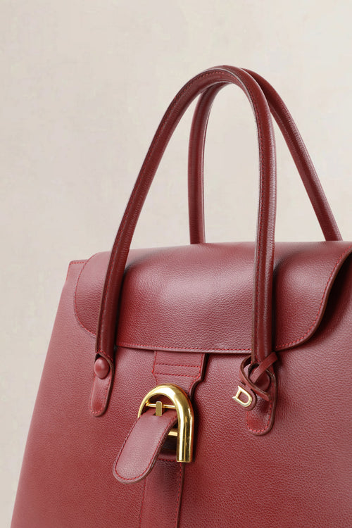 Delvaux Rosso Brillant Cabriolet Top Handle Bag