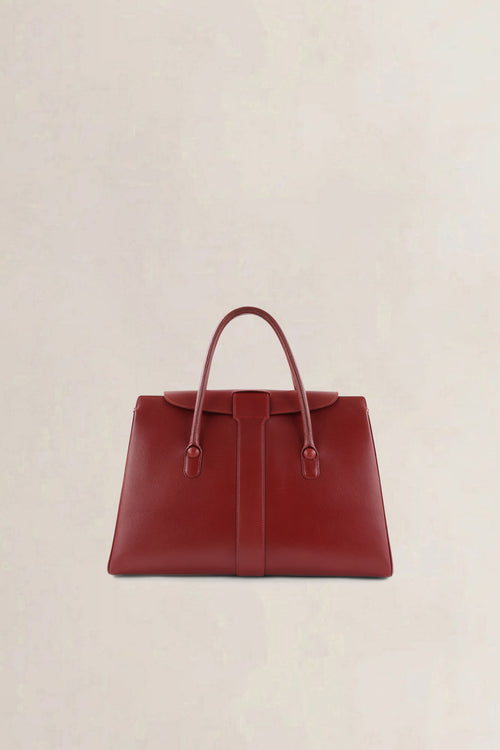 Delvaux Rosso Brillant Cabriolet Top Handle Bag